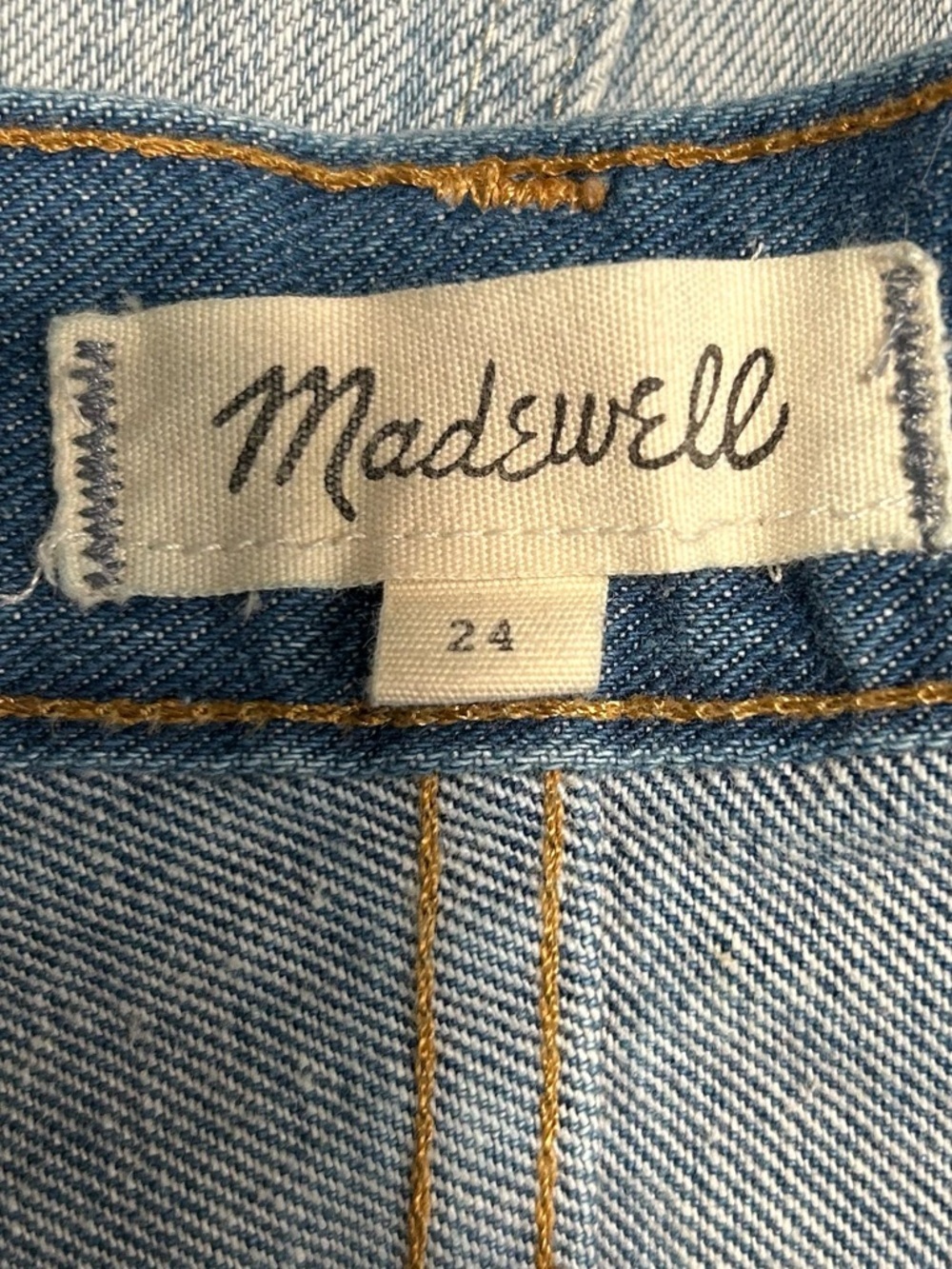 Madewell High-Rise Distressed Denim Raw Edge Shorts Size 24 - Picture 2 of 6